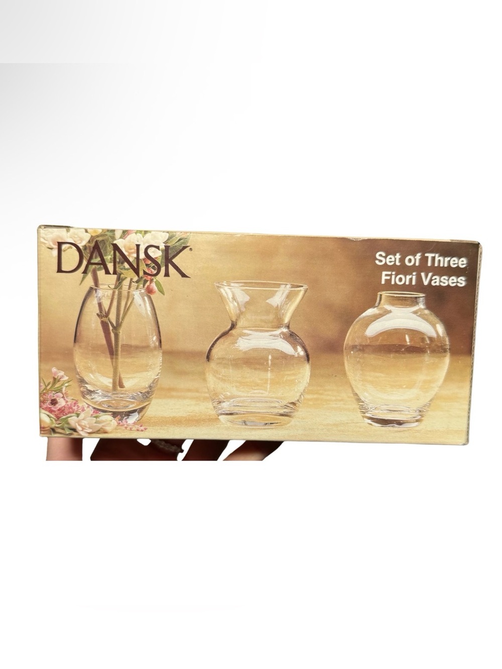 Dansk VINTAGE Set of Three Glass Fiori Vases | BNIB | Original Packaging